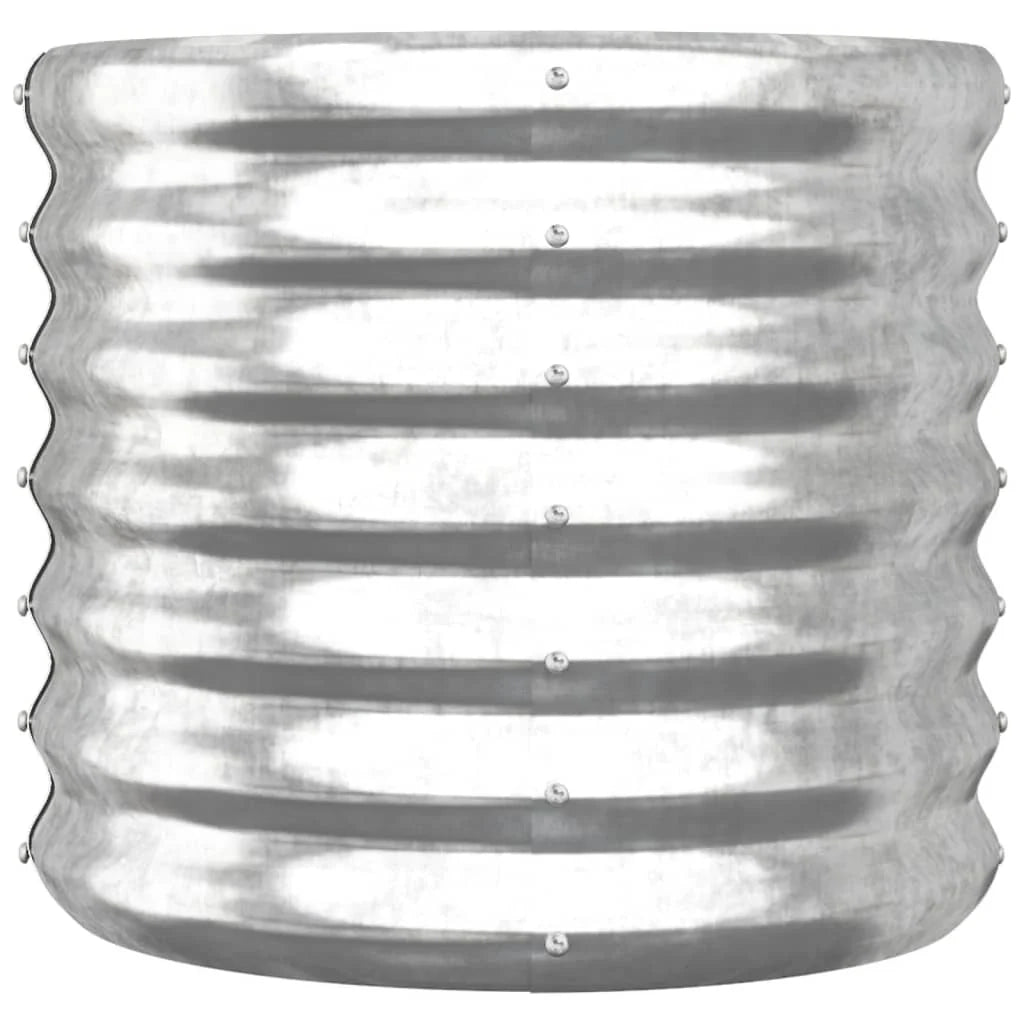Fioriera rialzata per piante e fiori terrazza giardino acciaio verniciato a polvere 40 x 40 x 36 cm argento 02_0038572