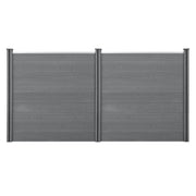 Recinzione frangivento e per la privacy in legno composito (WPC) 183 x 357 cm grigio 03_0001449