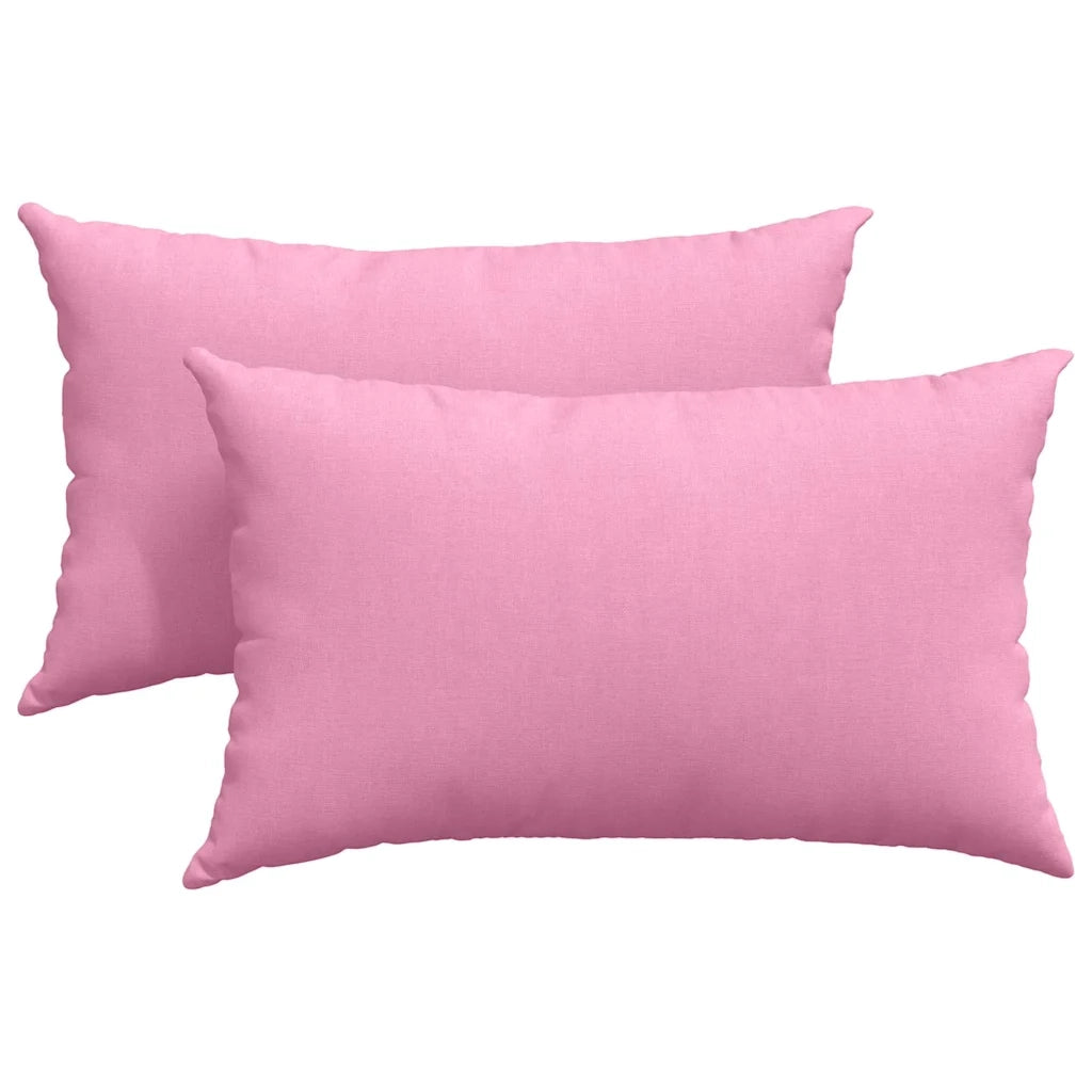 Cuscini da Divano 2 pz-Set di 2 Cuscini per Sofa Rosa 50 x 30 cm Tessuto