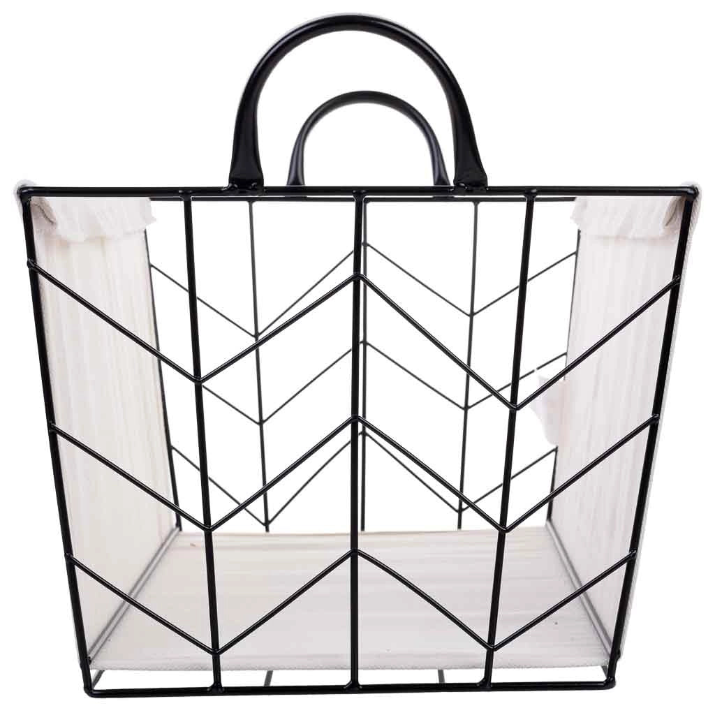 Cesto di stoccaggio in metallo e tessuto 40x28x22/29