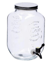 Bottiglia Dispenser in Vetro con Rubinetto Tappo in Metallo 4 Litri