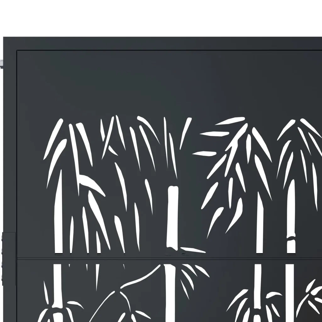 Cancello Giardino-Porta da giardino Antracite 105x130 cm in Acciaio Design Bamb¨´