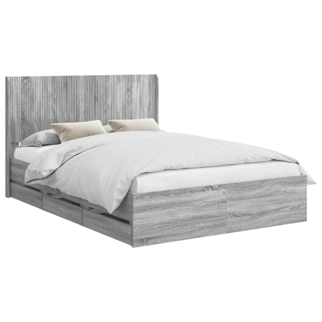 Struttura del letto con stoccaggio e testata Grigio Sonoma 3413934