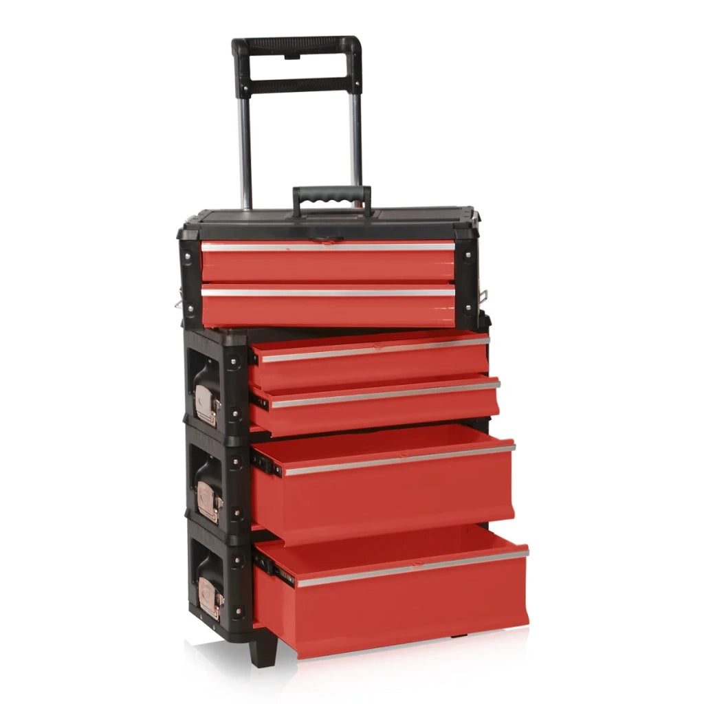 Carrello portautensili a 4 vie 1.1.2.2, colore rosso
