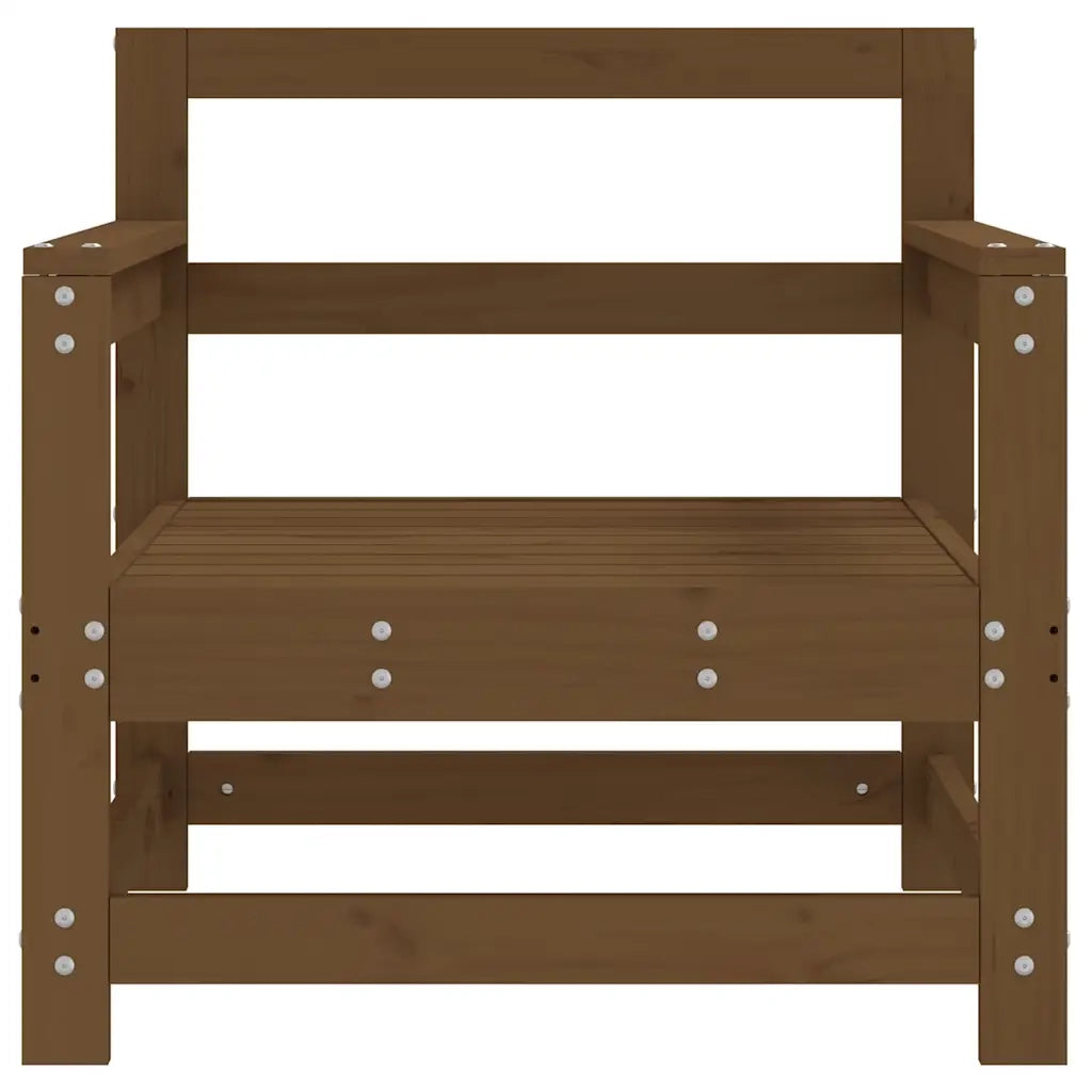 Sedia da patio-Sedie da Giardino 2 pz Marrone Ambra in Legno Massello di Pino 329279