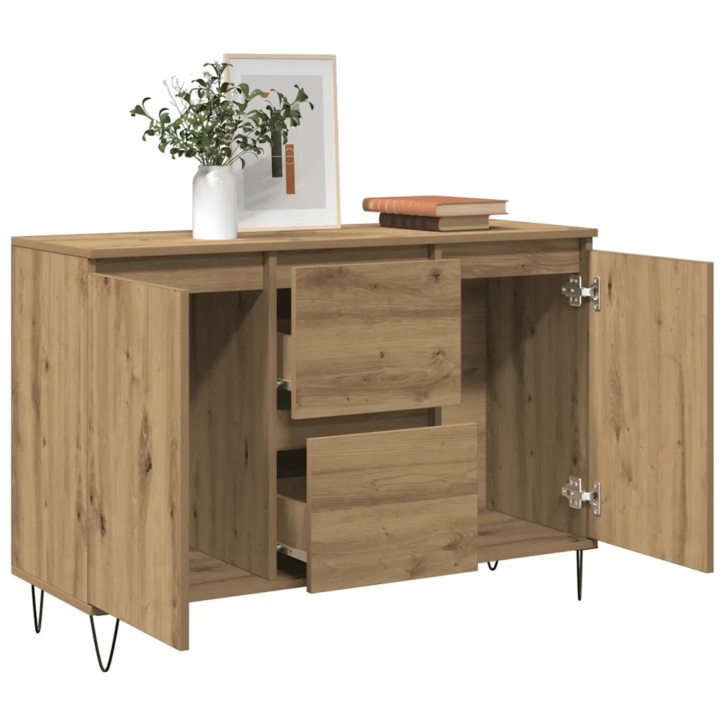 Credenza | Madia | Buffet da pranzo | Armadio da pranzo Rovere Artigianale 101,5x35x70 cm in Legno Multistrato