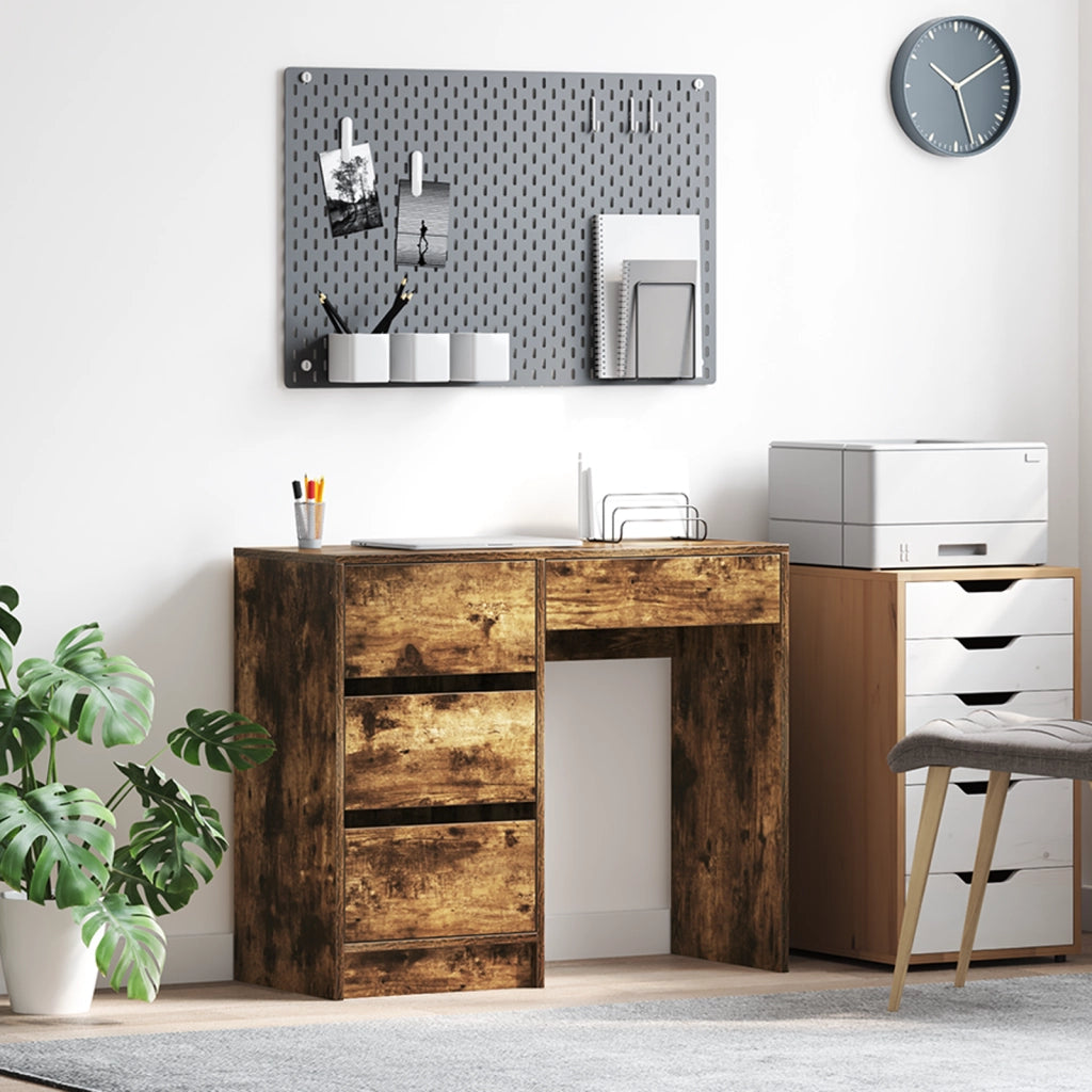 Scrivania Marrone Rovere Affumicato Legno Ingegnerizzato Media