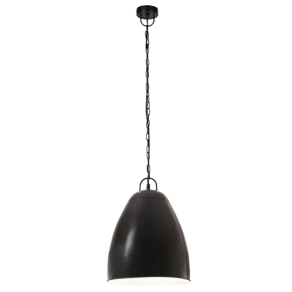 Lampada a Sospensione Industriale 25 W Nera Rotonda 32 cm E27 cod mxl 61249