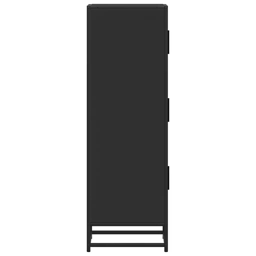 Credenza Nera 35,5x35x106,5 cm Legno Multistrato Metallo 849064