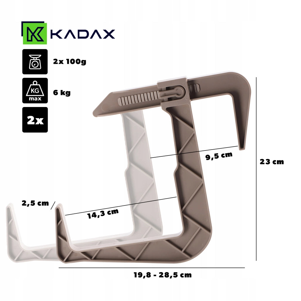 Set di 2 ganci appendiabiti KADAX per vasi da fiori, fioriere da balcone e ringhiere.