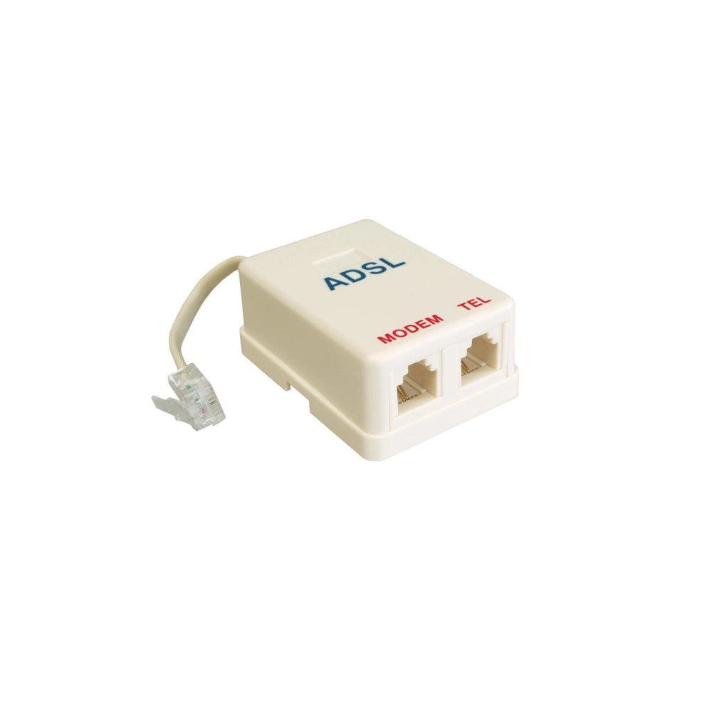 Trade Shop - Filtro Adsl Rj11 Telecom Plus Splitter Plug Internet Linea Fax Presa Telefonica -