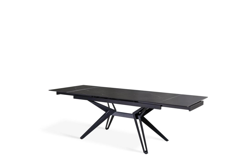 Tavolo Allungabile 160/240x90x76 cm in Ceramica Match 3  Nero Opaco