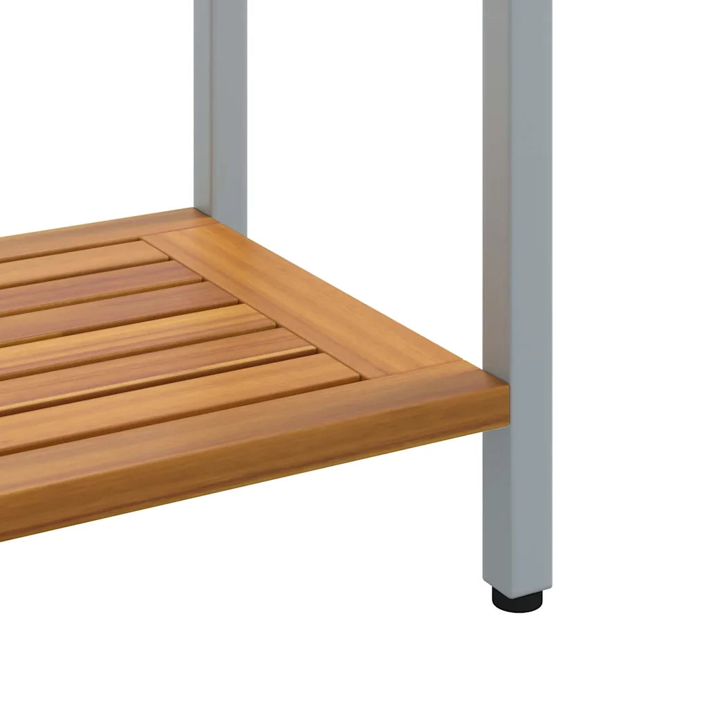 Tavolo da Esterno Naturale e Grigio 110 x 35 x 75 cm 4010609