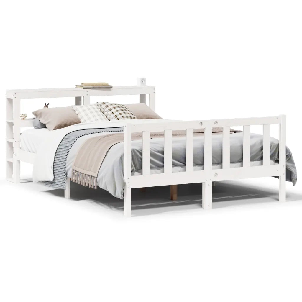 Letto senza Materasso Bianco 140x200 cm Legno Massello di Pino