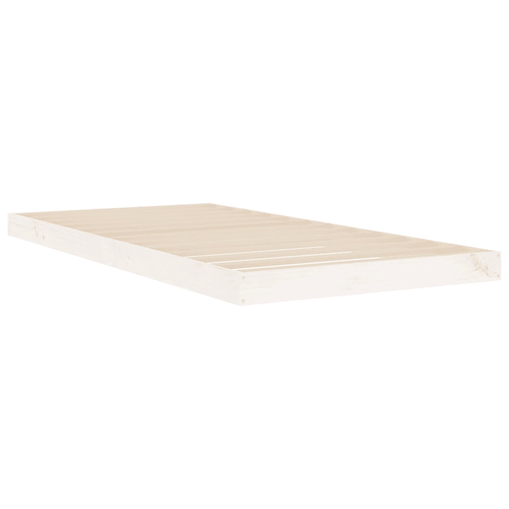 Giroletto Bianco 90x190 cm Single in Legno Massello di Pino 823480