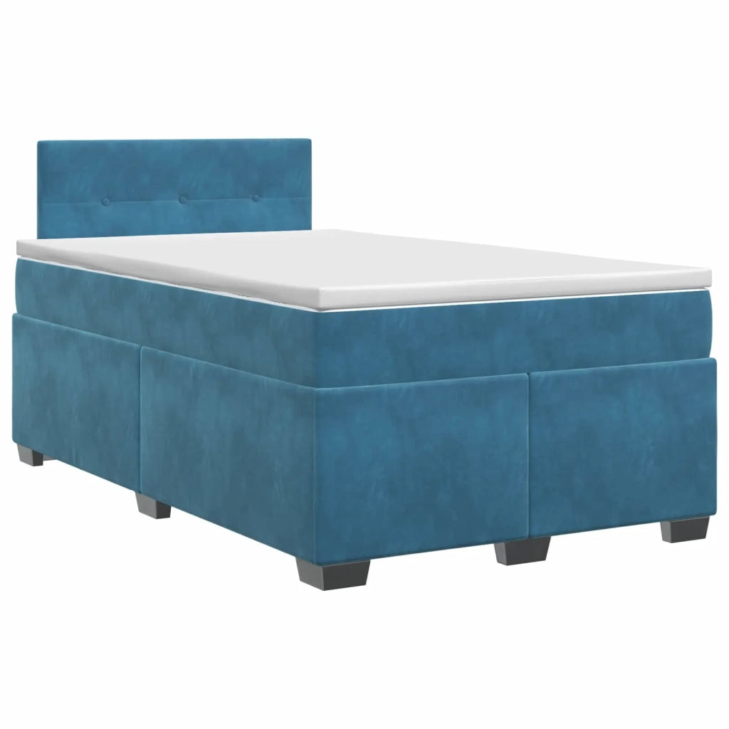 Letto box spring con materasso Blu 120 x 190 cm Velluto 3450678
