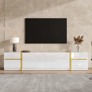 Mobile TV con Cassetti e Ante Lucido ¨C MINIMAL ¨C Bianco/Nero, Soggiorno