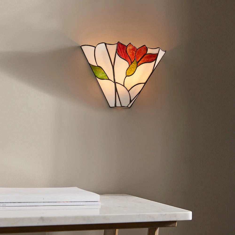 Applique Tiffany Botanica vetro floreale multicolor 1xE14 40W