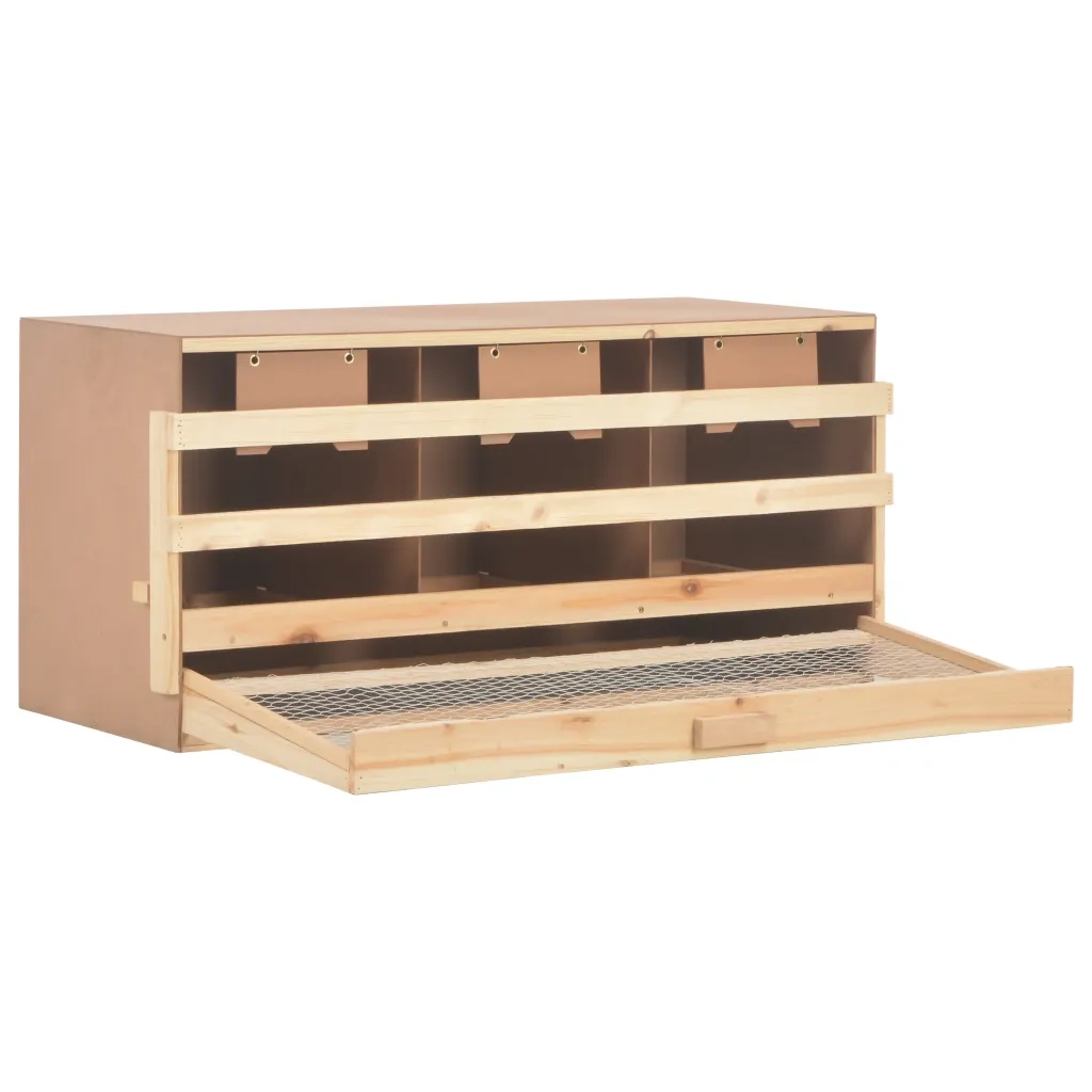 Casetta Cova per Galline 3 Scomparti 96x40x45 cm Legno di Pino 170656