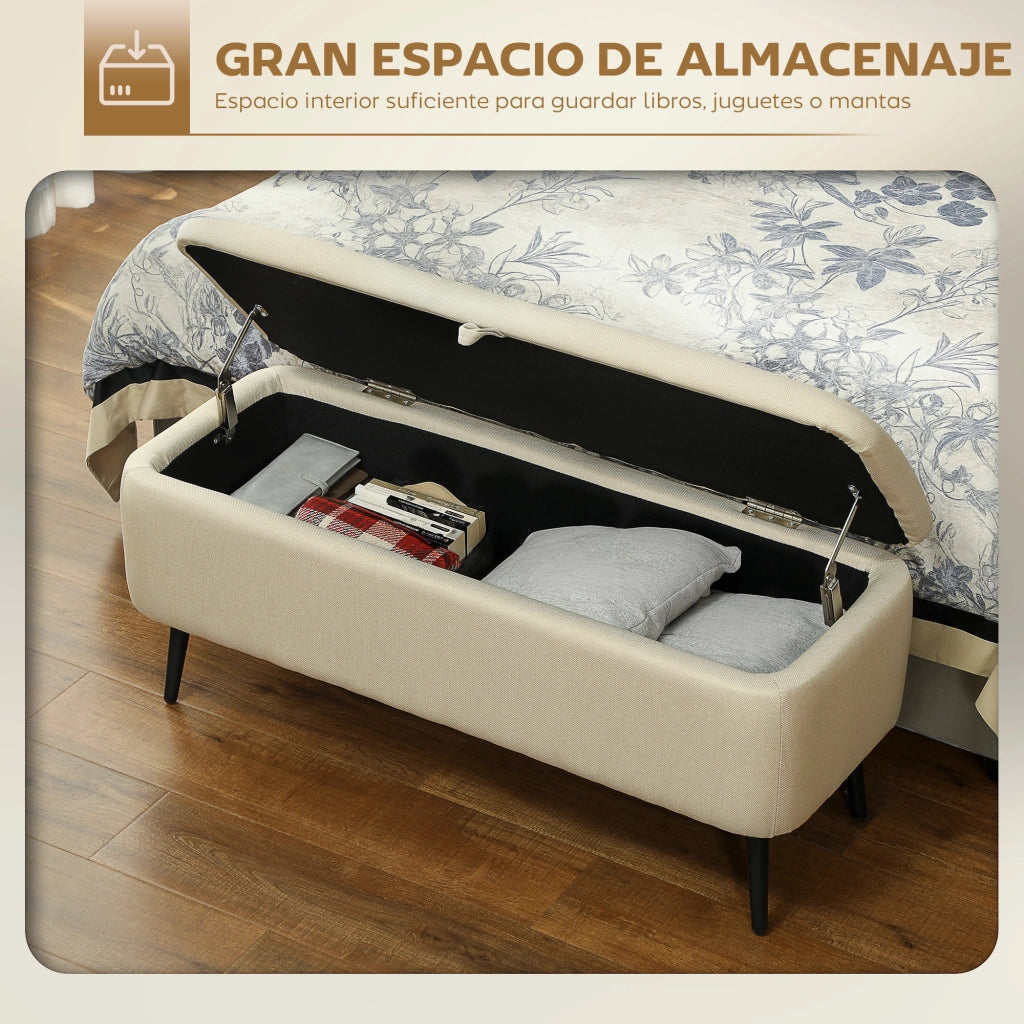 Cassettiera con coperchio ribaltabile ¨C Zephmum ¨C 101x38,5x44,5 cm Beige