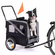IDMarket - TILLY rimorchio per cani con catarifrangenti 128 x 52 x 102 cm per animali domestici