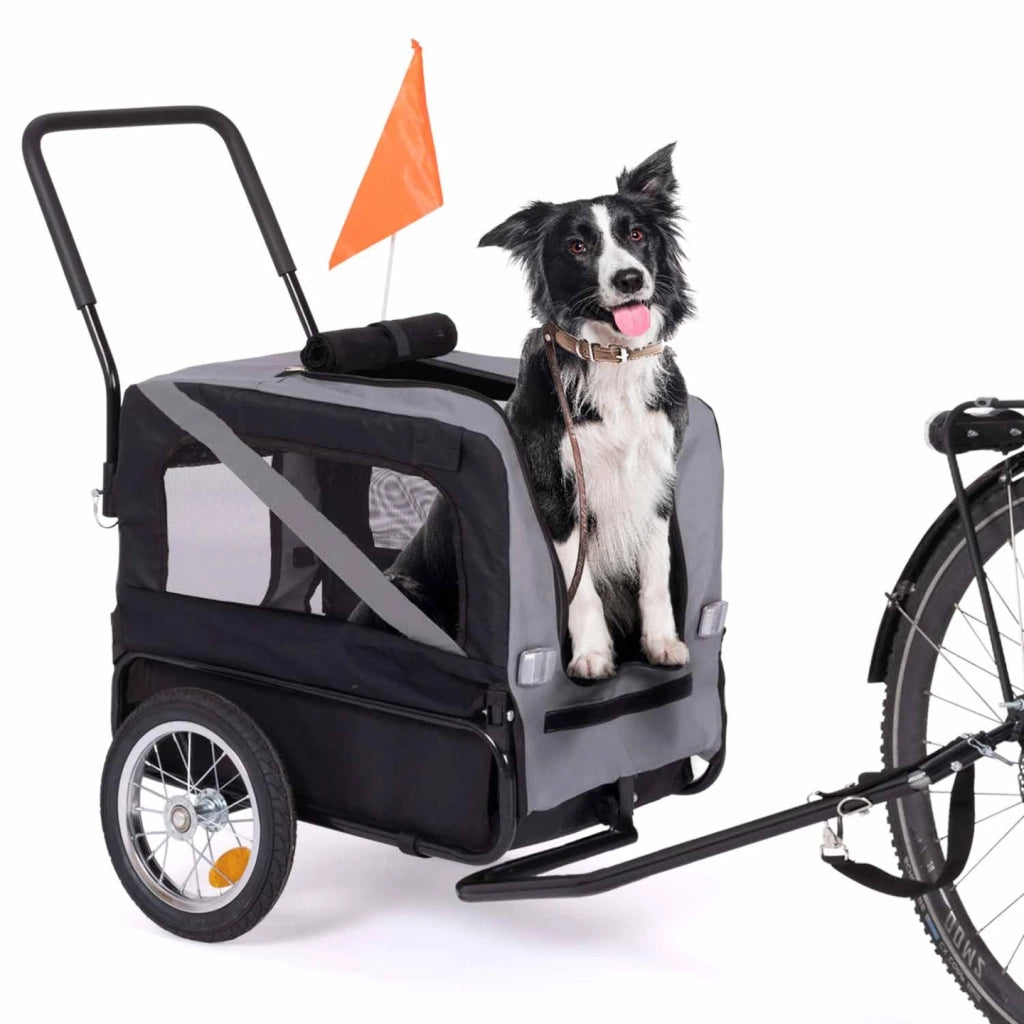 IDMarket - TILLY rimorchio per cani con catarifrangenti 128 x 52 x 102 cm per animali domestici