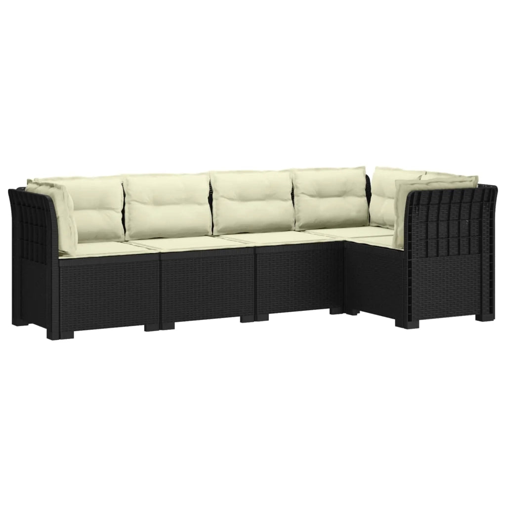 Divano da Giardino 5 Posti con Cuscini Stile Rattan PP 3444050