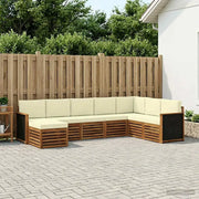 Set di divani da esterno con cuscino 6 pcs Naturale e Crema