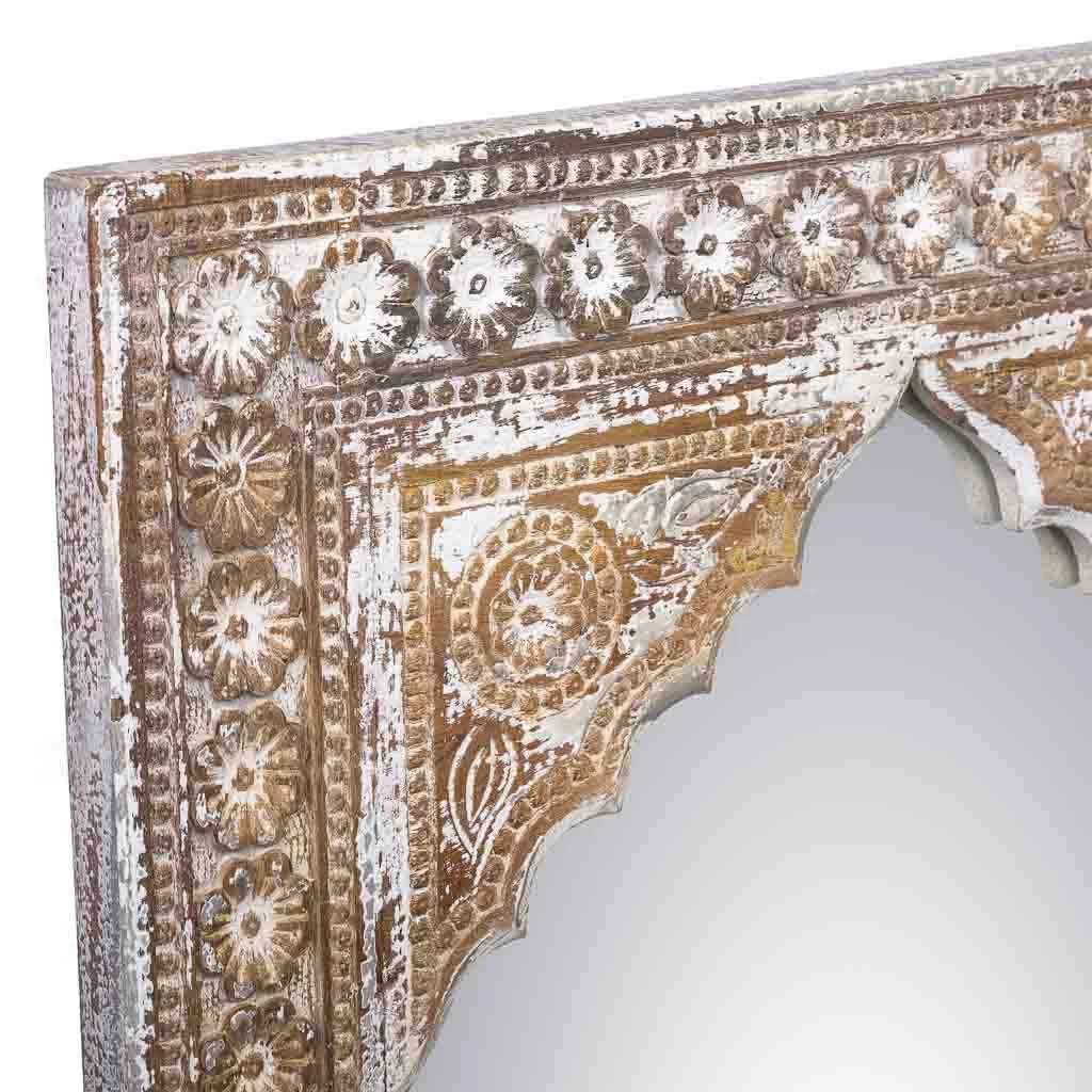 Specchio in legno invecchiato marrone 60x4x90