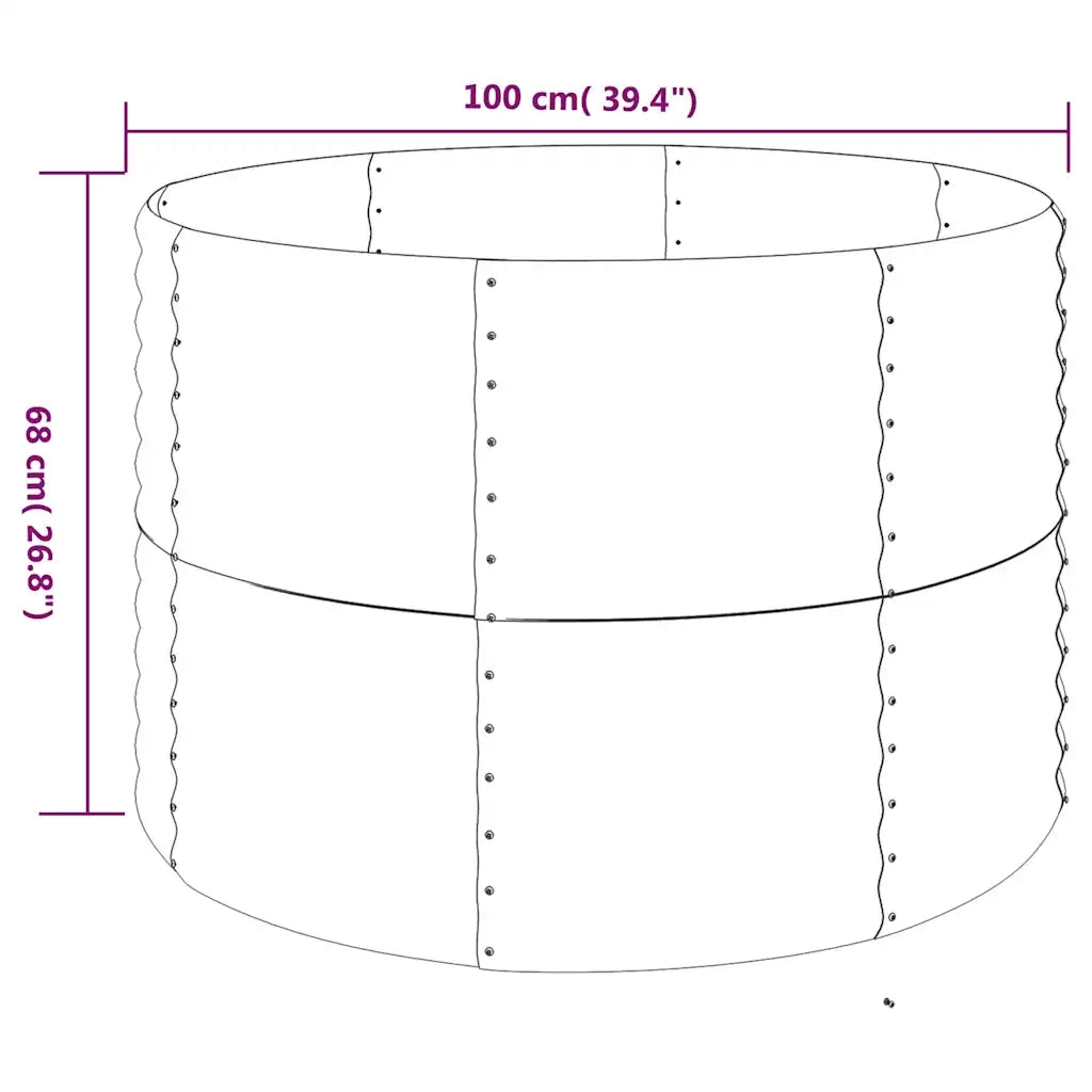 Letto Giardino Acciaio Zincato 100x100x68cm Argento 319057