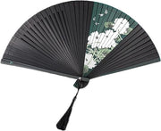 Ventilatore a mano con disegno di fiori - Accessori per abito tradizionale cinese - Ventilatore pieghevole con spazzole - Eleganza giapponese