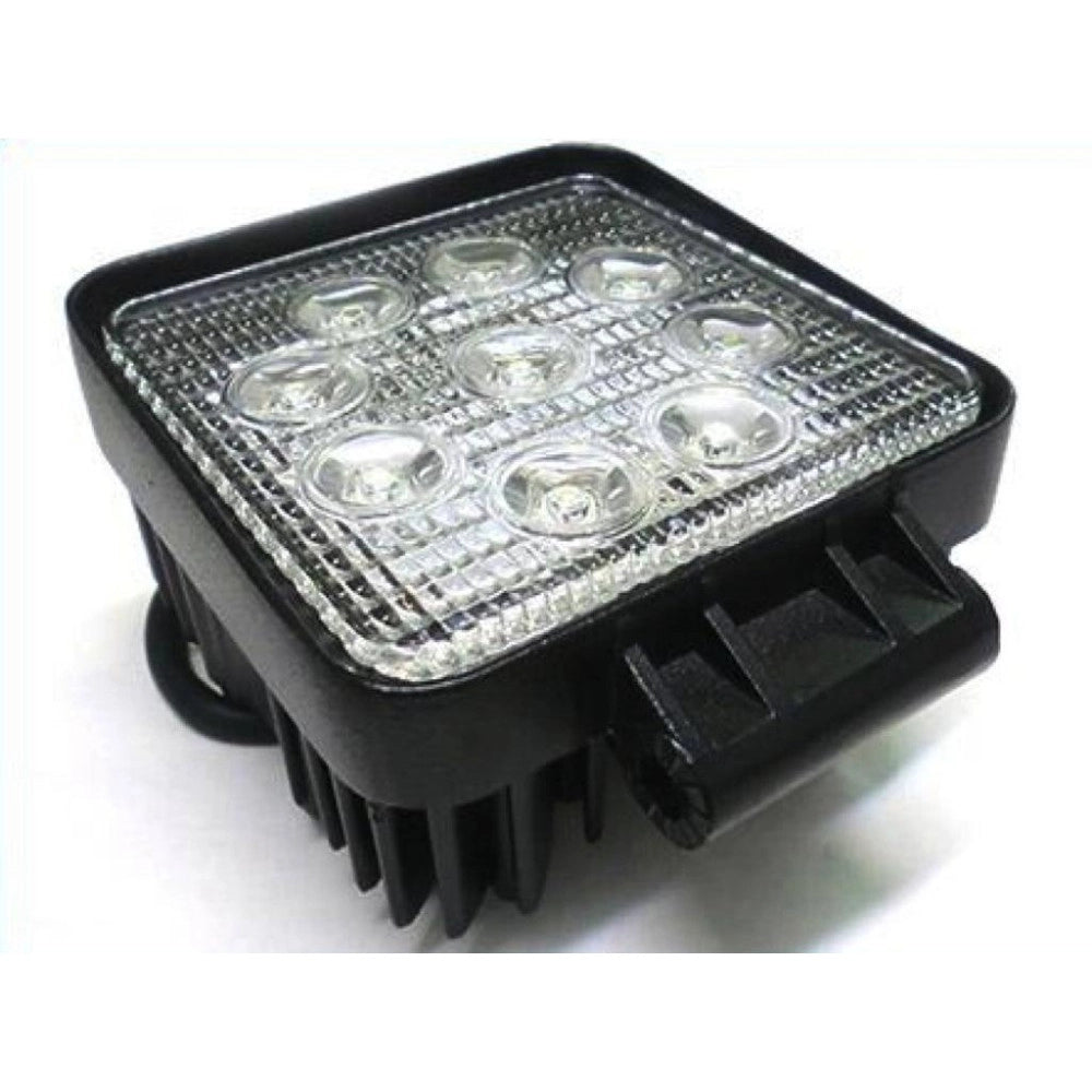 Trade Shop - Faro Supplementare Profondita Auto Fuoristrada 12v Quadrato 9 Led 27w 6000k Ip68 -