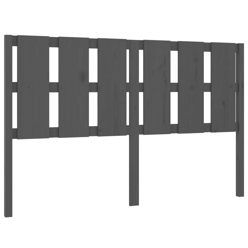 Testiera per Letto Grigia 155,5x4x100 cm Legno Massello di Pino 817997