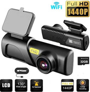 Dashcam 2K con WiFi e Bluetooth - Rilevamento Movimento - Assistente di Voz - Visione Notturna - Rilevamento Impatto - Senso di Sorveglianza del Parcheggio