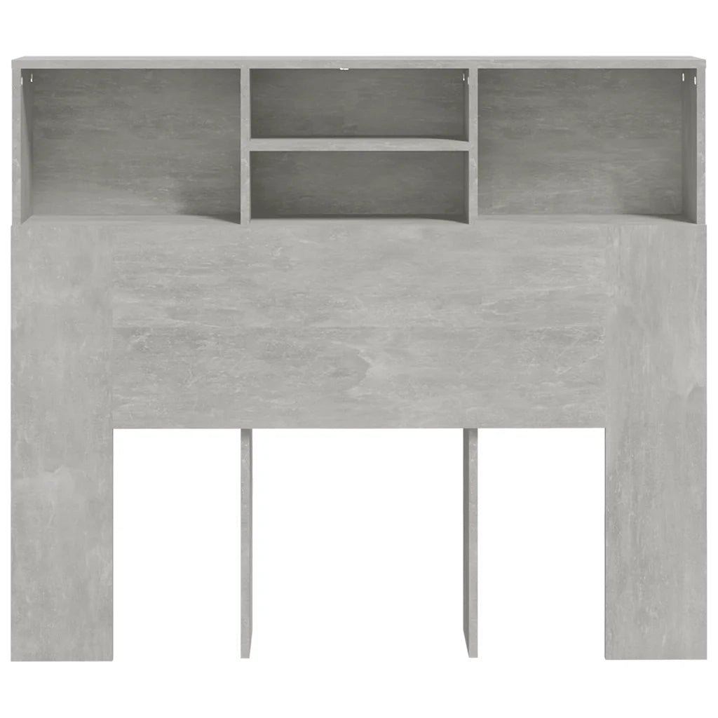 Testiera con Contenitore Grigio Cemento 120x19x103,5 cm