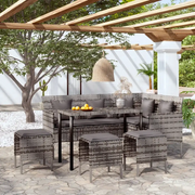 Set Divano a L con Cuscini 5 pz Grigio in Polyrattan 318579