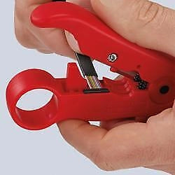Knipex 16 60 06 SB Spelacavi per Cavi Coassiali RG 59 RG 6 RG 7 RG 11 125 mm colore Rosso