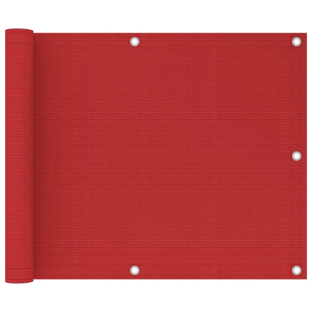 Schermo per balcone schermo per la privacy 75 x 300 cm HDPE rosso 02_0010352