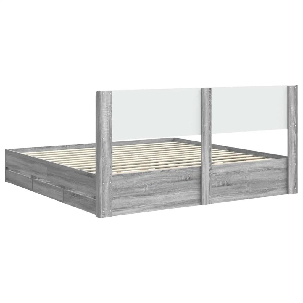 Struttura del letto con stoccaggio e testata Grigio Sonoma 3414280