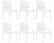 Velair Set 6 Sedie Polipropilene 51 x 52 x 81 cm Impilabili Bianca