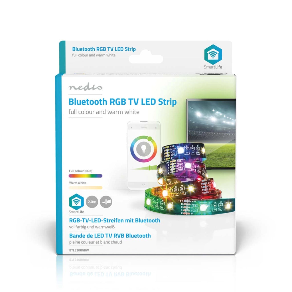 SmartLife Luce a nastro LED connessa RGB / Bianco caldo 2 m Nero Nedis