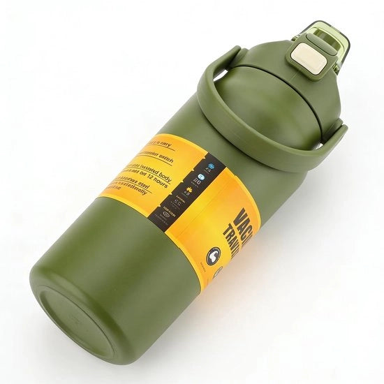 Bottiglia Sportiva Geïsolee 1,5 L - Manico - Riciclabile - Bocca Ampla - Acciaio Inossidabile