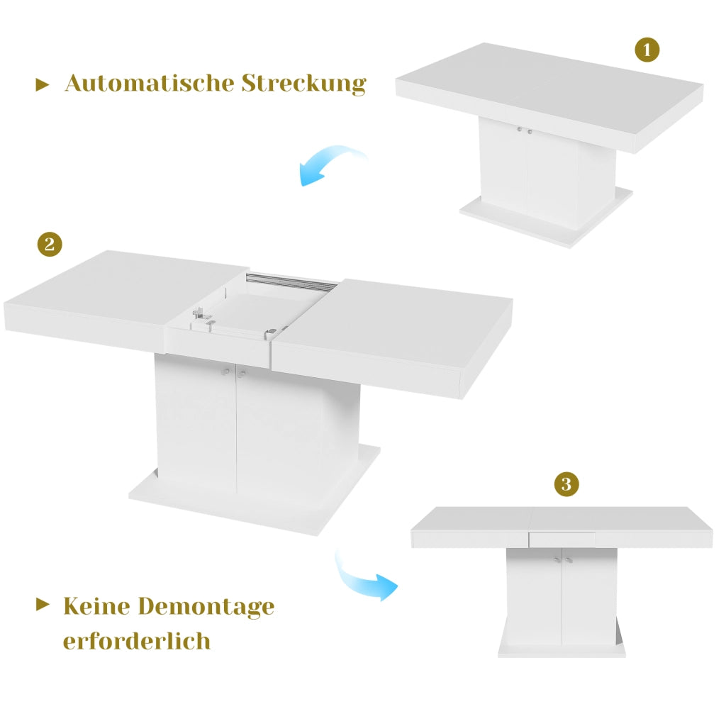 TAVOLO da pranzo allungabile 140/180 cm con contenitore Bianco