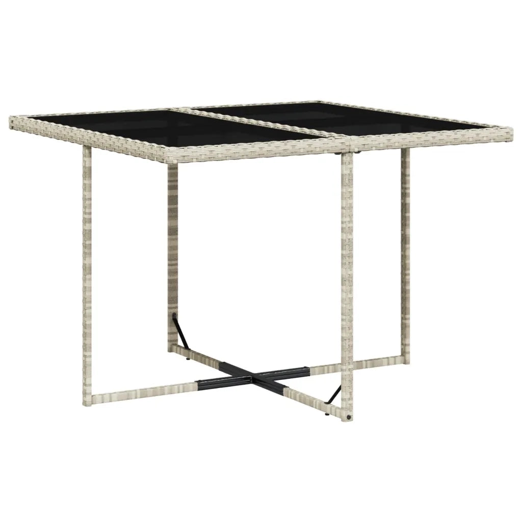 Set Pranzo da Giardino 9pz con Cuscini Grigio Chiaro Polyrattan 3277966