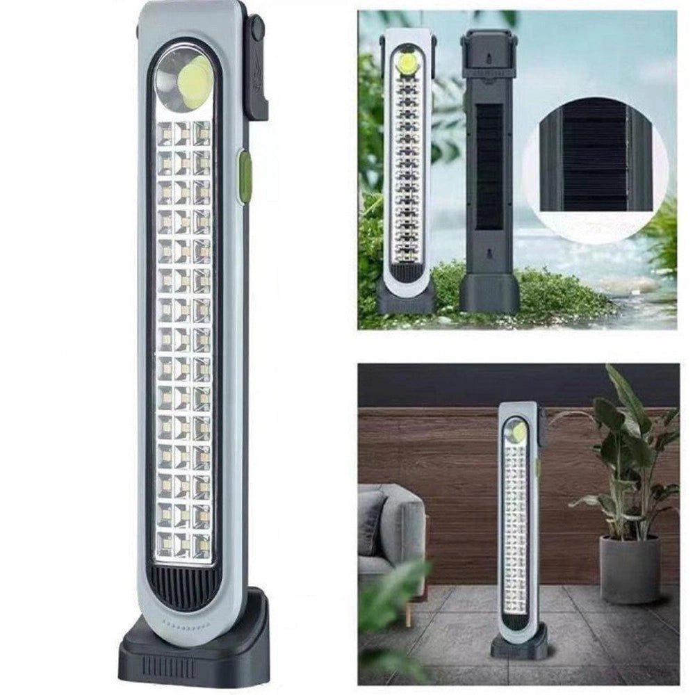 Trade Shop - Torcia Lampada Di Emergenza Con Pannello Solare 45led Luce Bianca Ricaricabile -
