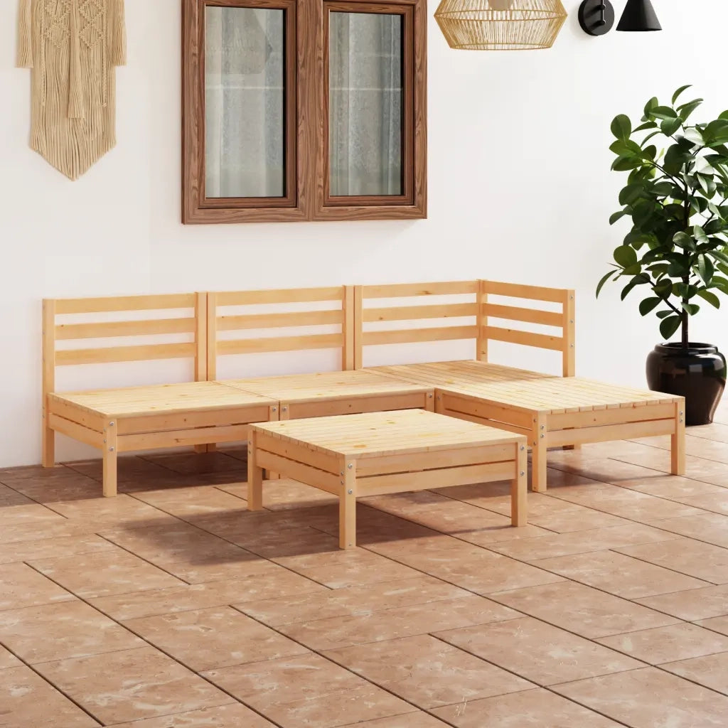 Set Divani da Giardino 5 pz in Legno Massello di Pino cod mxl 36519