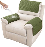 Set di guanciali per braccioli 3 pezzi - Copricuscini per braccioli - Copricuscini per braccioli con supporto per testa - Protezione antiscivolo imbottita per mobili (38cmx57cm) - Materiale in tessuto militare ruvido verde