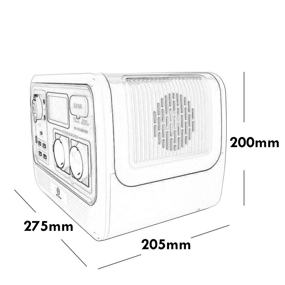 Trade Shop - Generatore Corrente 700w Portatile Ricarica Solare Batteria Prese Schuko Ac Usb-c -