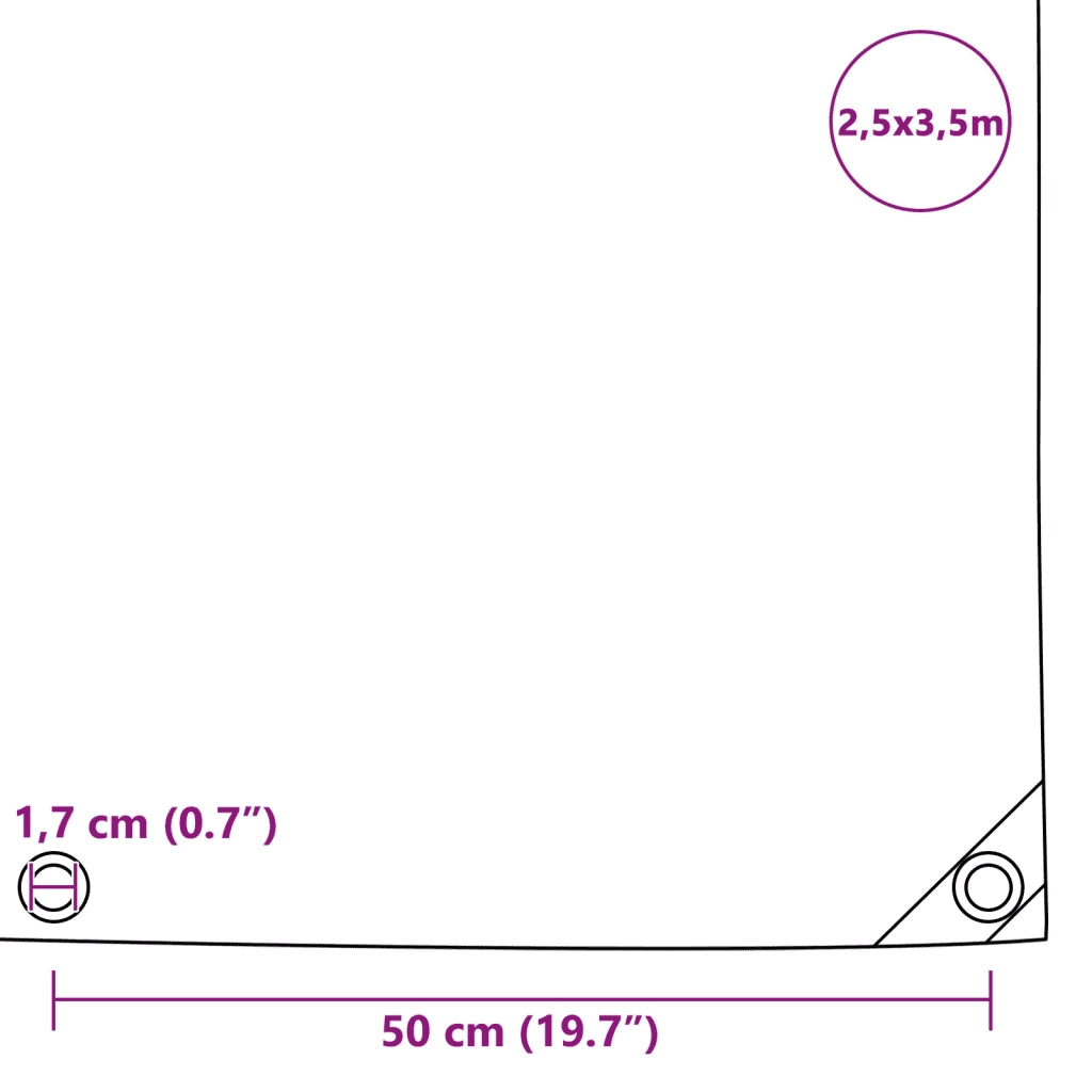 Telone 650 g/m2 2,5x3,5 m Bianco