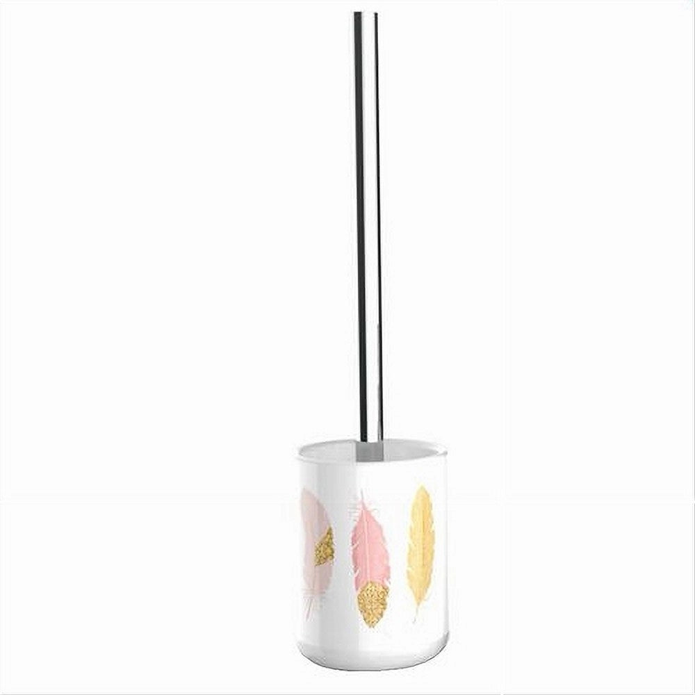 Trade Shop - Portascopino Porta Scopino Bagno Wc Toilette Con Piume Con Scopino Completo 69796 -
